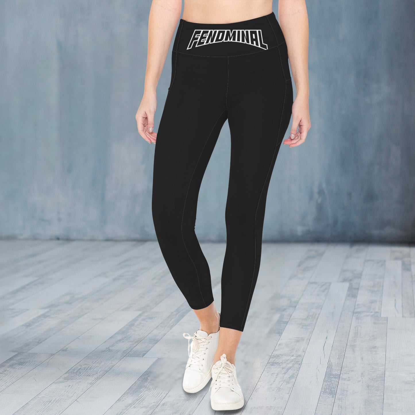 high waist pocket leggings black