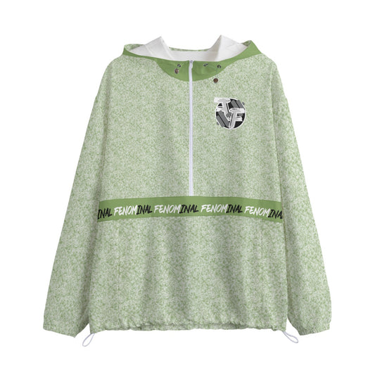 Half Zip Windbreaker Green - Fenominal Fitness