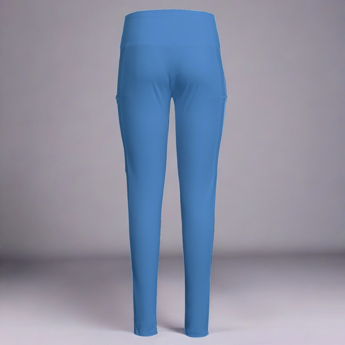 Women's High Waist Leggings With Side Pocket-(Blue) - Fenominal Fitness