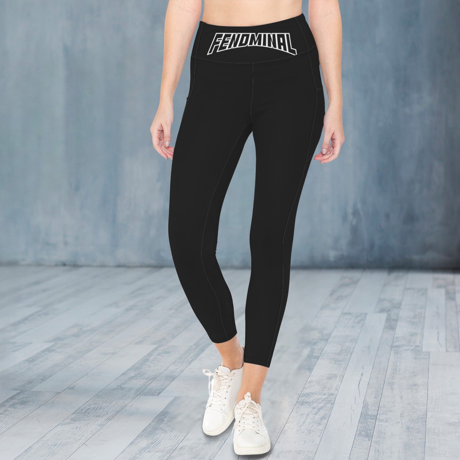 high waist pocket leggings black