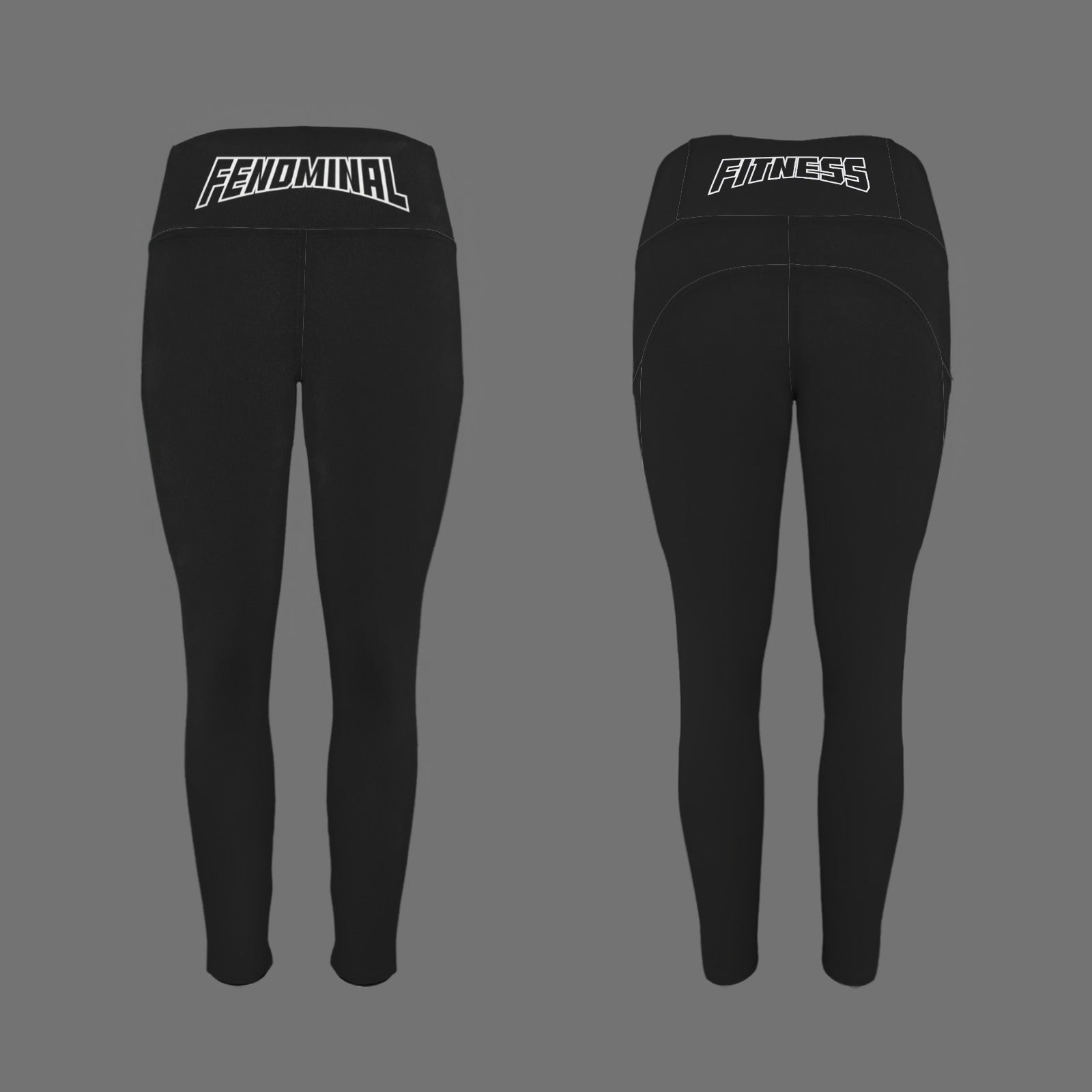 high waist pocket leggings black
