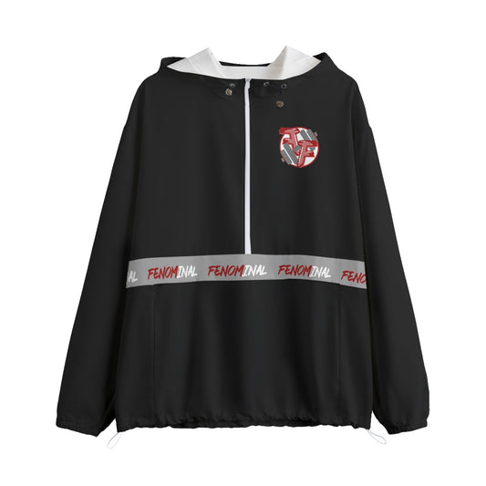 Half Zip Windbreaker Black - Fenominal Fitness