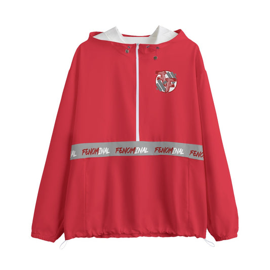 Half Zip Windbreaker Crimson - Fenominal Fitness