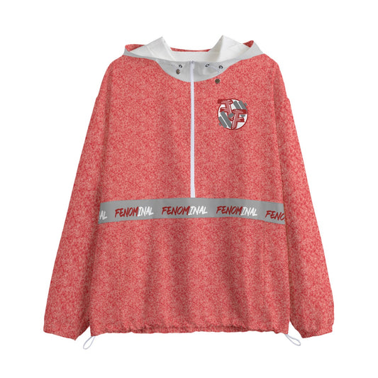 Half Zip Windbreaker Red - Fenominal Fitness