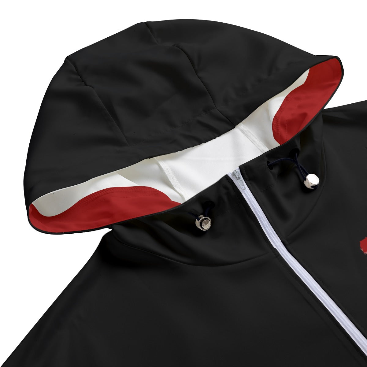 Half Zip Windbreaker Black W Red - Fenominal Fitness