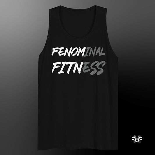 Men's Tank Top Grey and White Logo - Fenominal Fitness