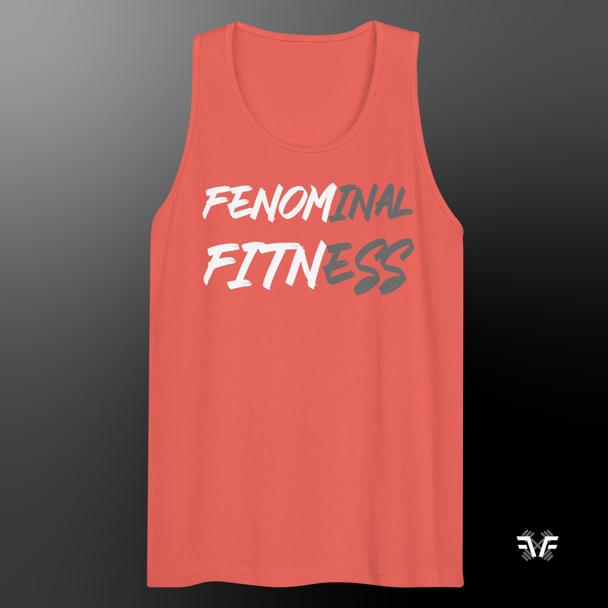 Men's Tank Top Grey and White Logo - Fenominal Fitness