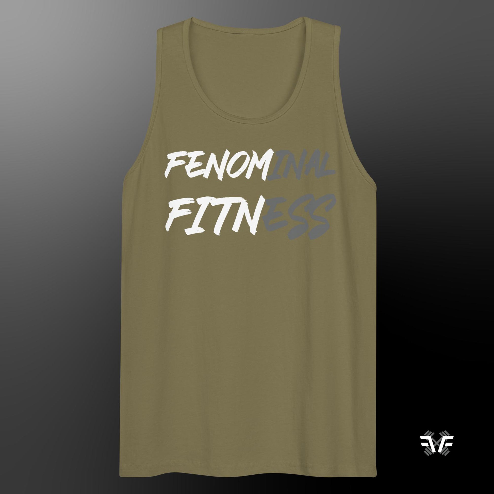 Men's Tank Top Grey and White Logo - Fenominal Fitness
