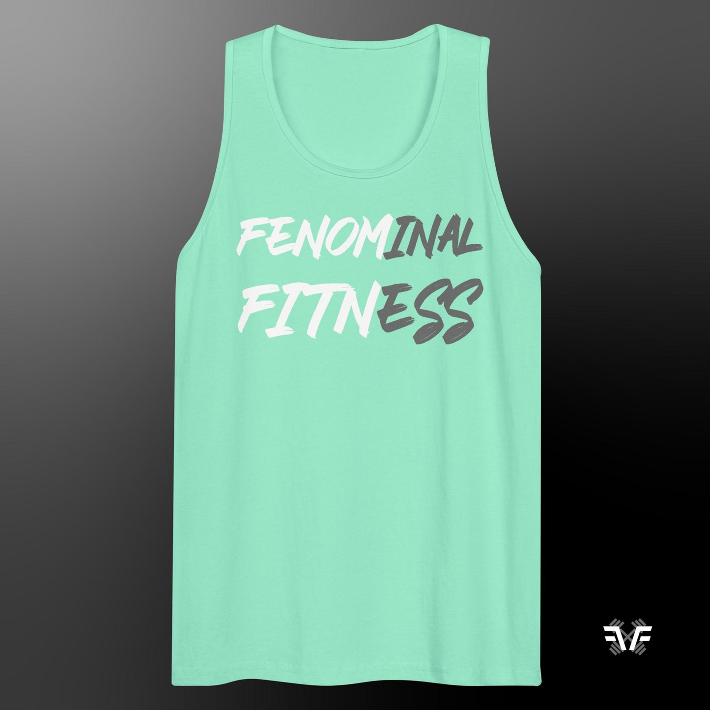 Men's Tank Top Grey and White Logo - Fenominal Fitness