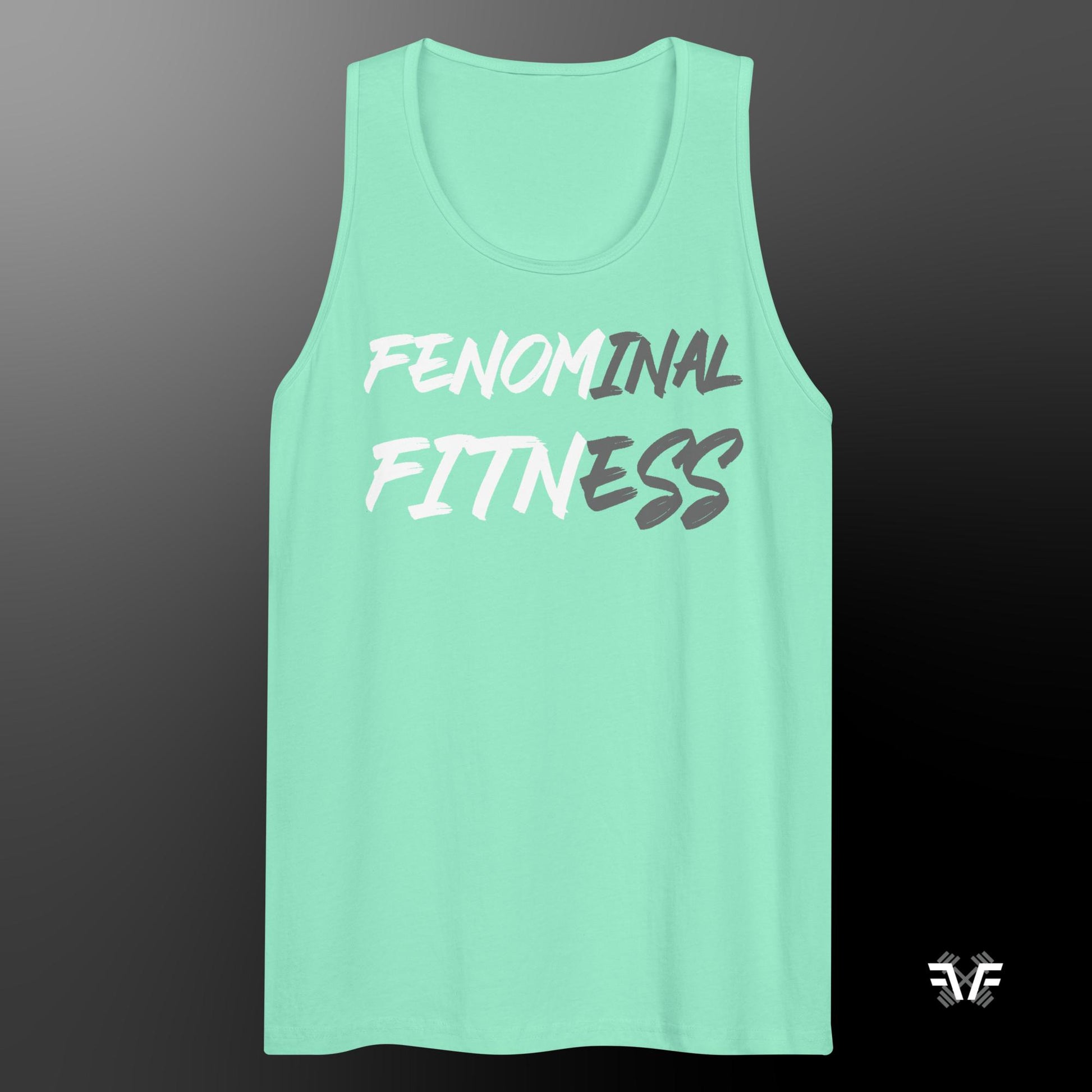 Men's Tank Top Grey and White Logo - Fenominal Fitness
