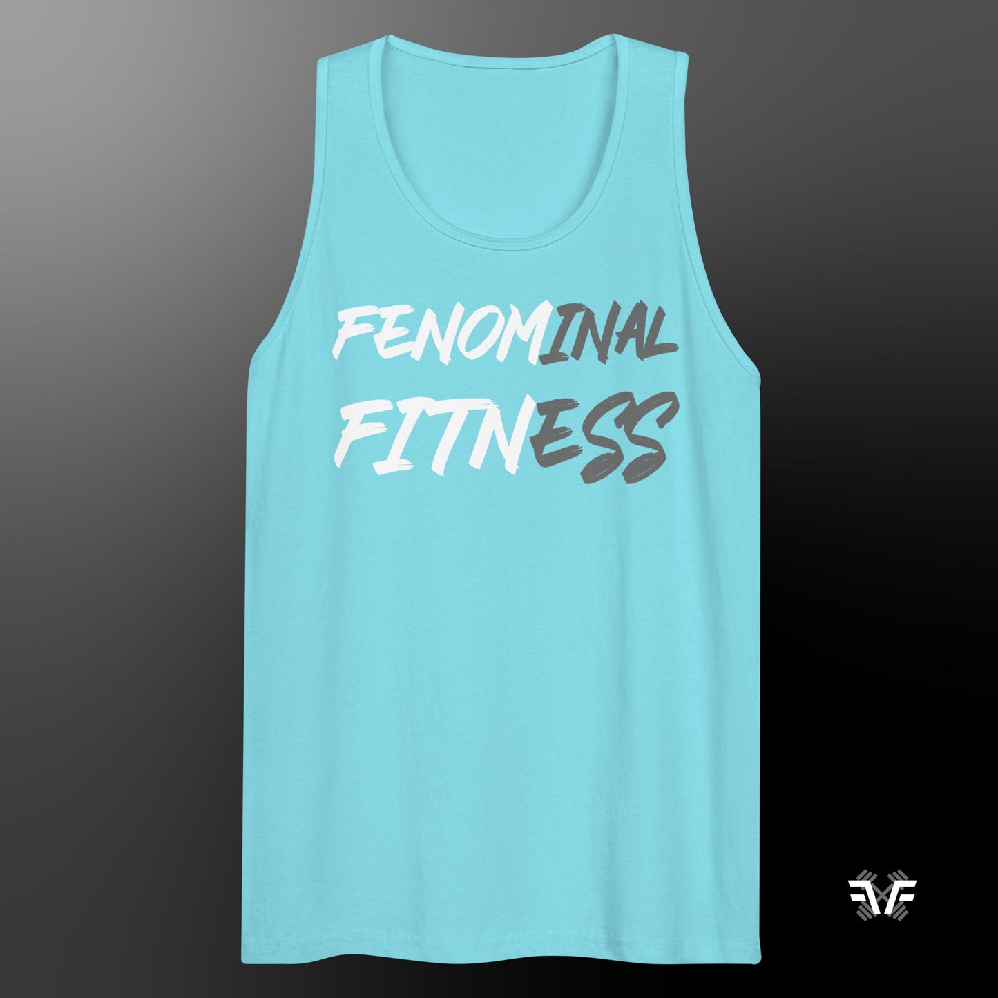 Men's Tank Top Grey and White Logo - Fenominal Fitness