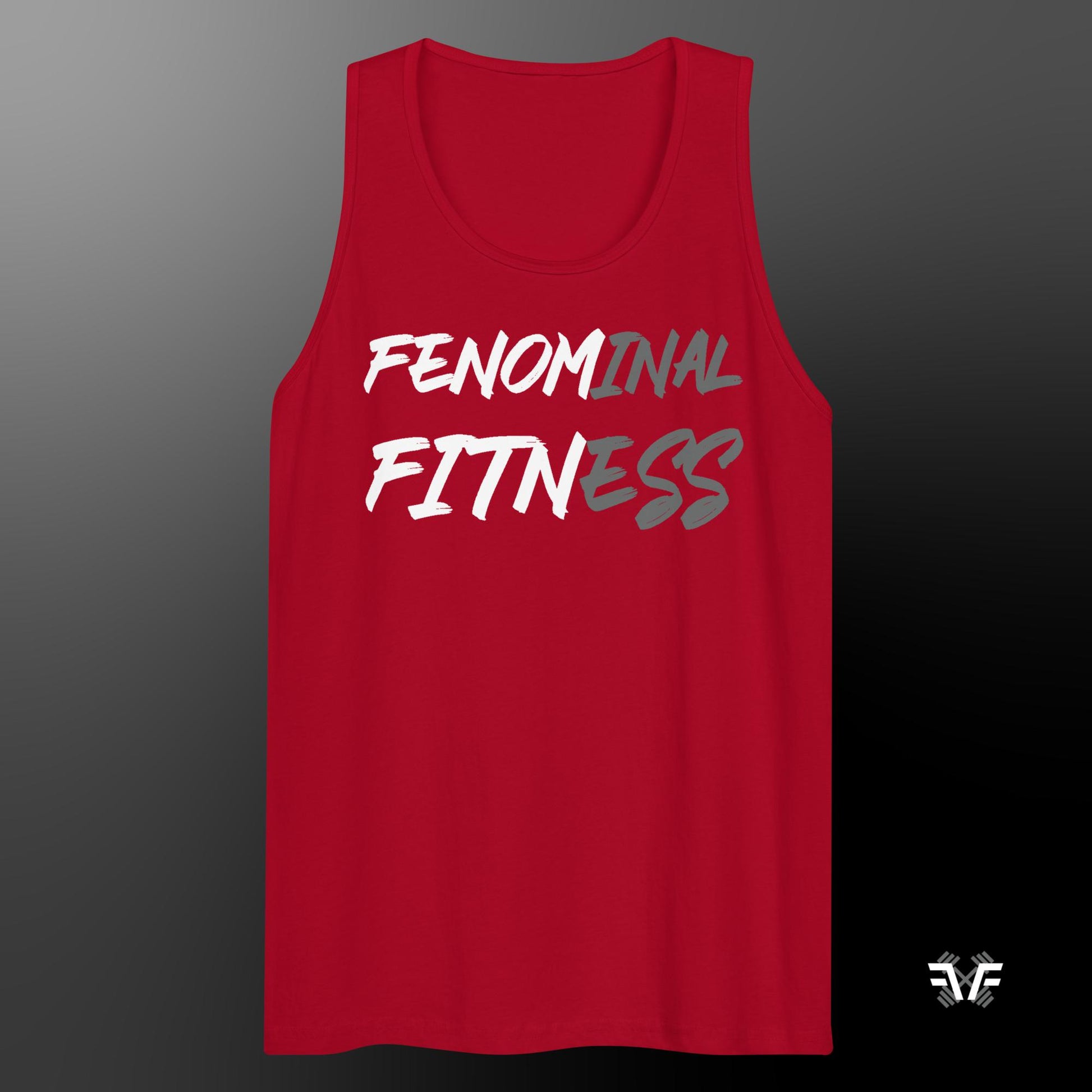 Men's Tank Top Grey and White Logo - Fenominal Fitness