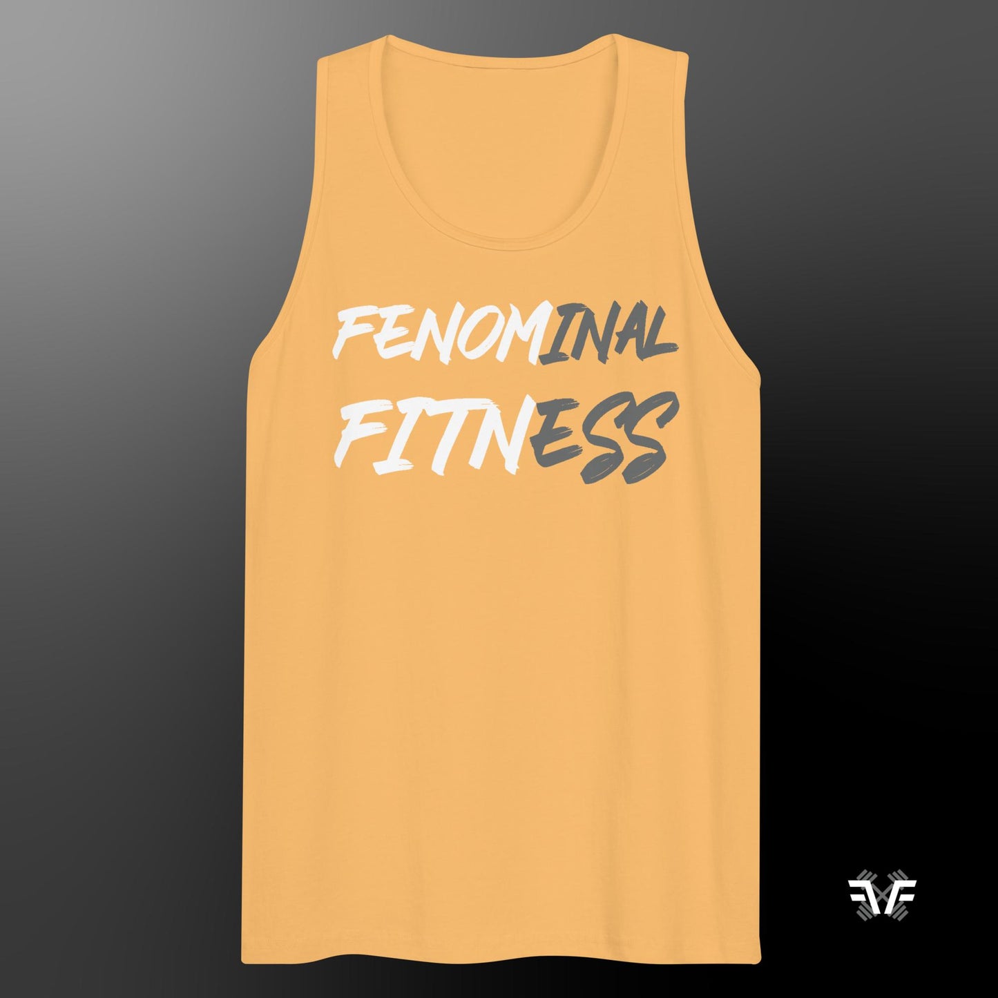 Men's Tank Top Grey and White Logo - Fenominal Fitness