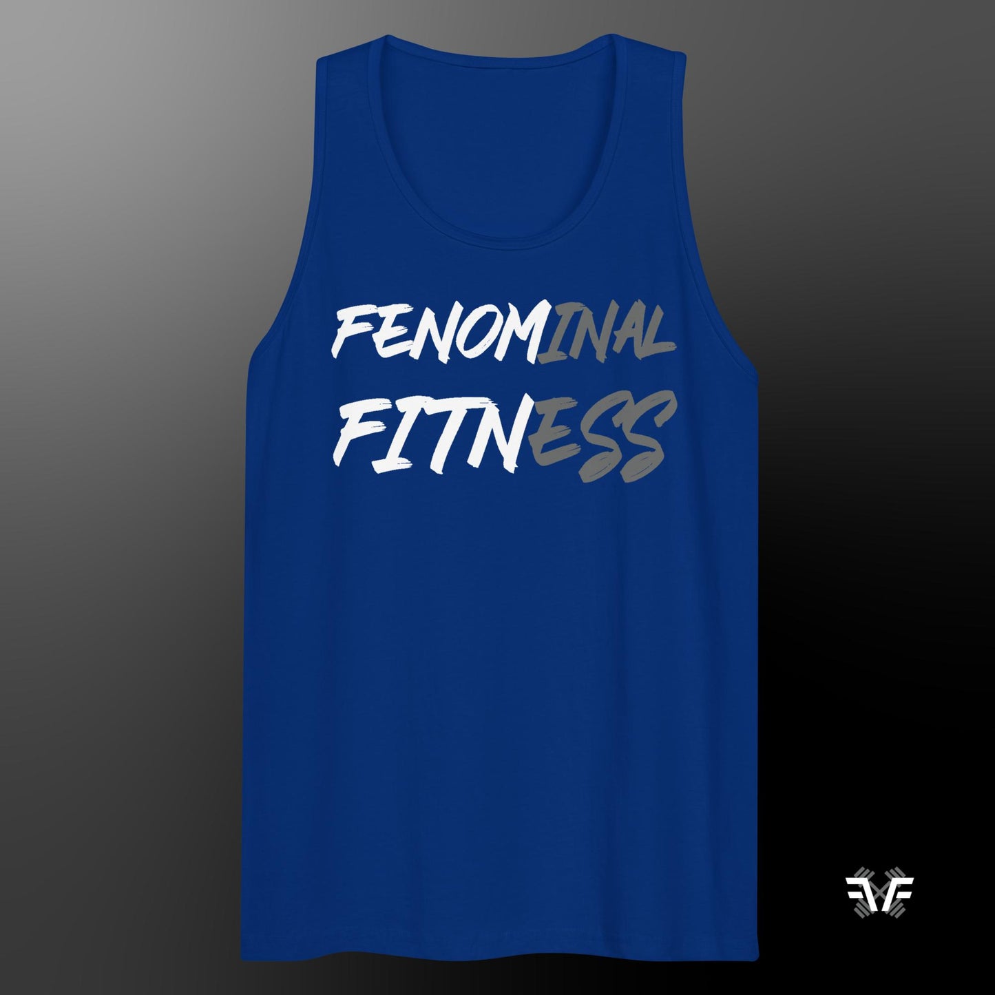 Men's Tank Top Grey and White Logo - Fenominal Fitness