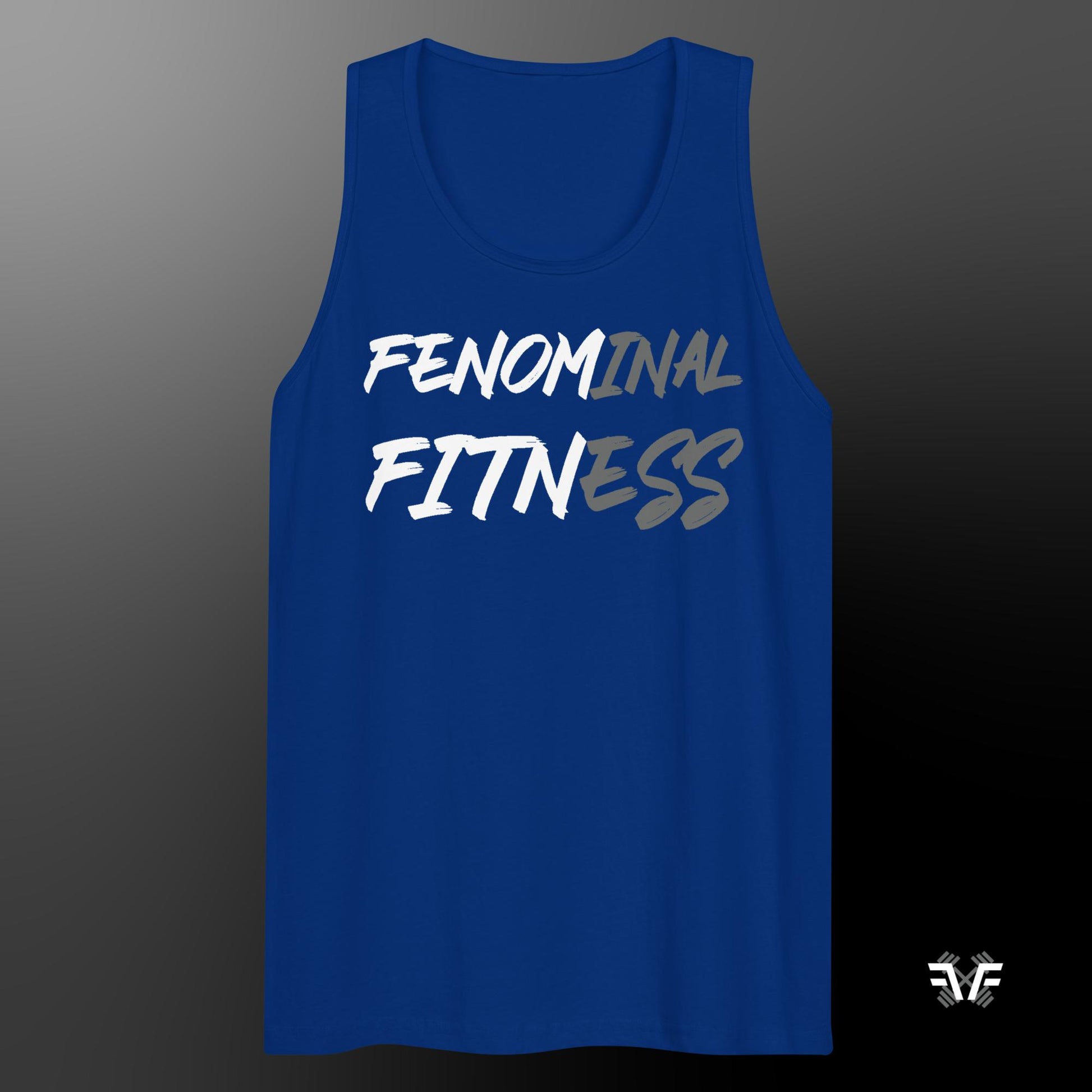 Men's Tank Top Grey and White Logo - Fenominal Fitness